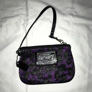Small purple sparkly cheetah coach purse!